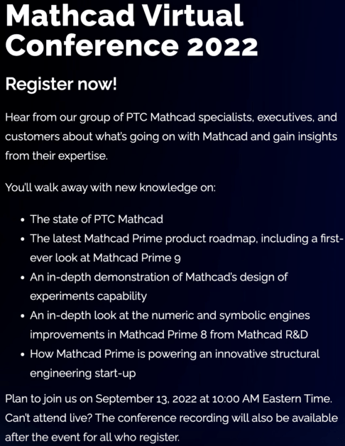 Mathcadconferenceprogram-486x628 PTC Mathcad | Virtual Conference 2022 Articoli Brand News News Scientific Contents Scientific Contents Mathcad Webinar e Video Tutorial Webinar Mathcad 